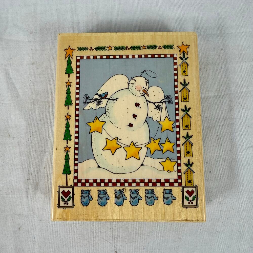 Sandi Gore Evans L25054 Starry Snowman Uptown Rubber Stamps Crafts Scrapbooking
